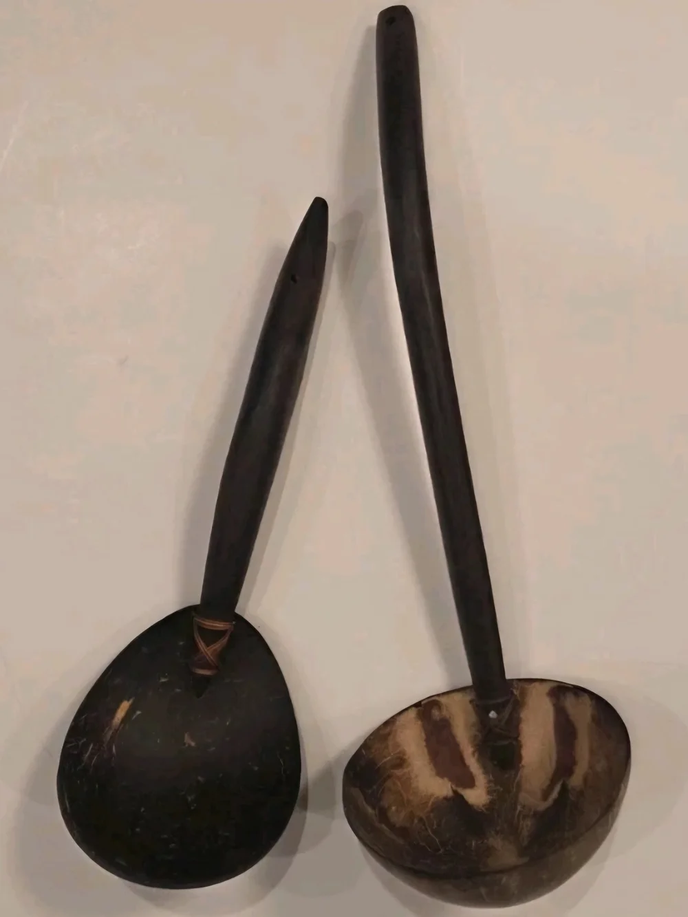 Coconut Serving Spoons Rustic Primitive Set Of Two